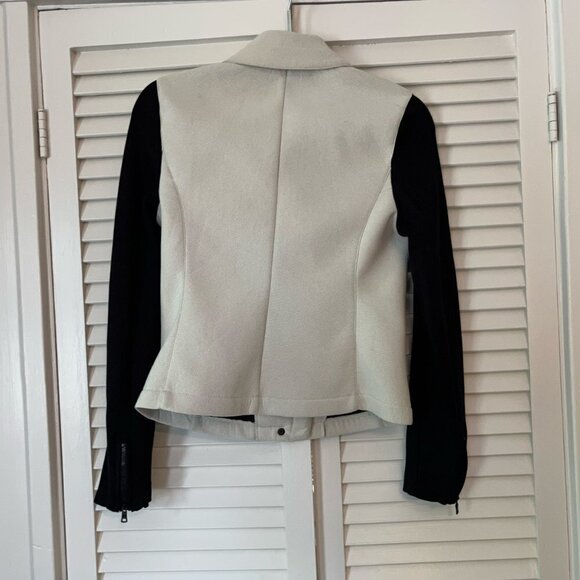Armani Exchange A/X moto jacket blazer cream black small - Picture 6 of 9